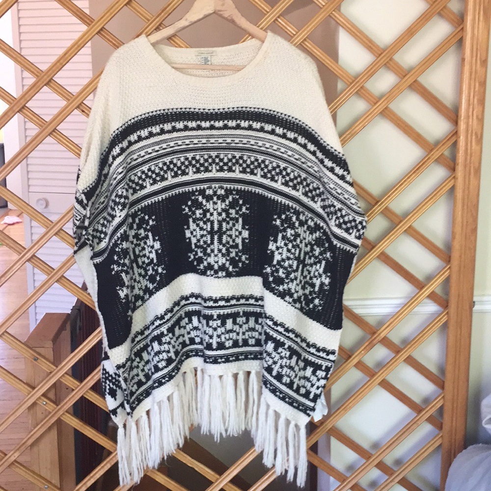 Cozy knitted poncho